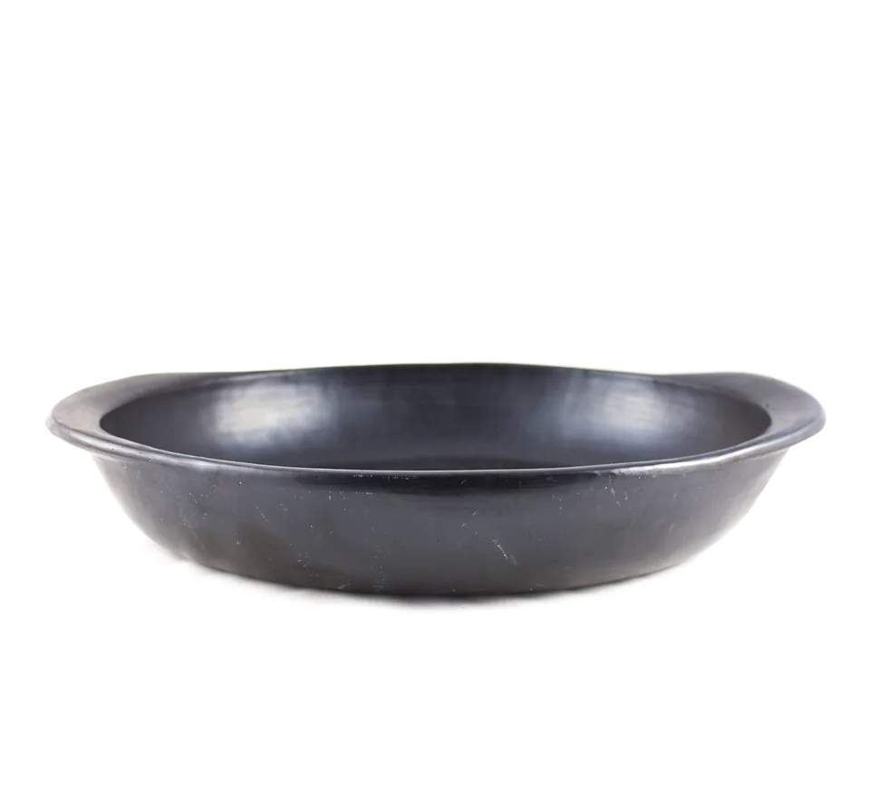 Black Clay La Chamba Oval Serving Dish with Handles - Large